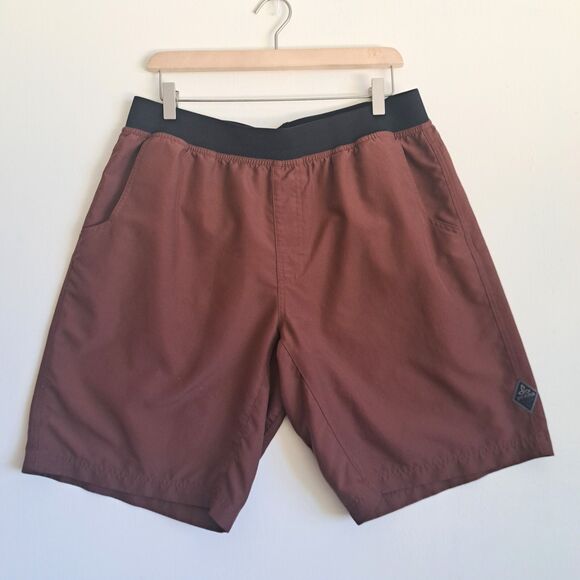 Prana Mojo Shorts Mens XL Red Rust Climbing Hiking Gym Yoga Quick Dry Outdoors - Picture 2 of 10